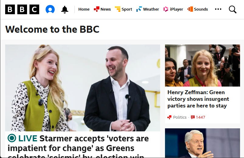 BBC.com captured without the cookie consent banner